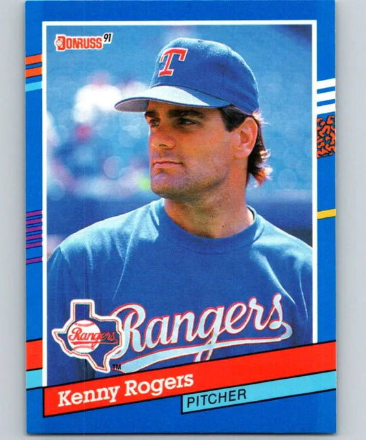 Kenny Rogers UER Texas Rangers baseball card with pitcher in blue cap and jersey