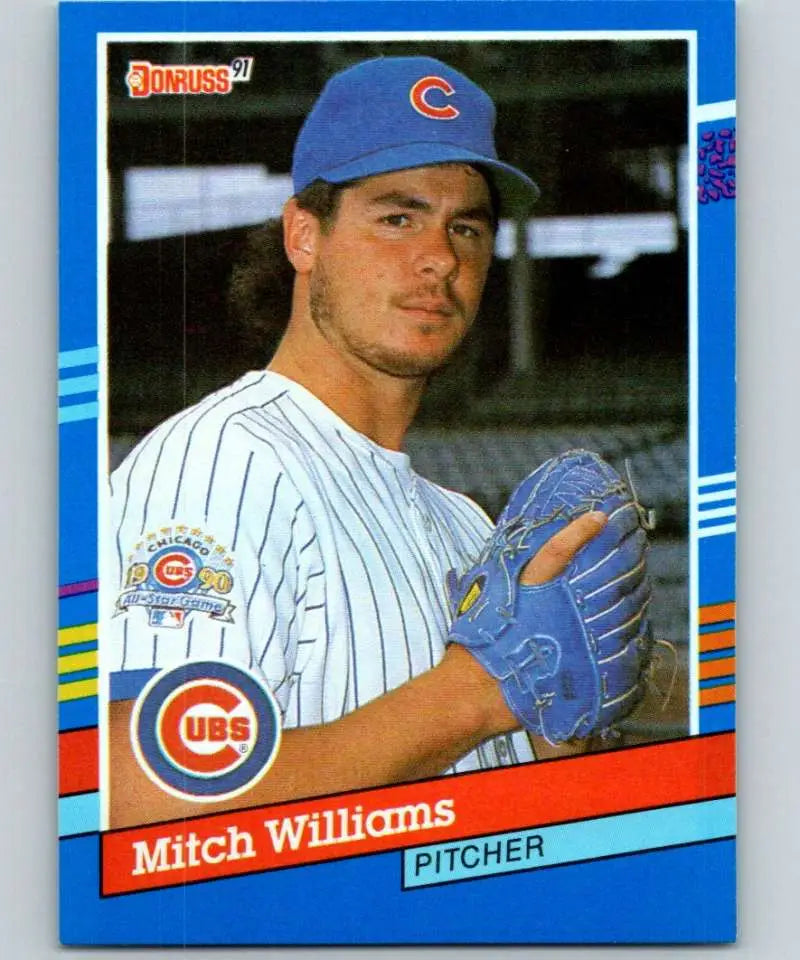 Mitch Williams Chicago Cubs Baseball Card from 1991 Donruss with blue borders