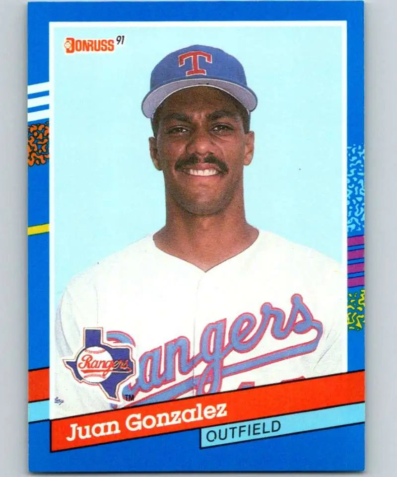 1991 Donruss #371 Juan Gonzalez Texas Rangers Baseball Card in NM-MT condition