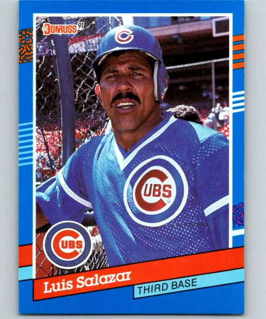 1991 Donruss #372 Luis Salazar Chicago Cubs baseball card in blue uniform