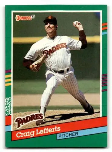 Craig Lefferts San Diego Padres baseball card 1991 Donruss original gloss EX condition