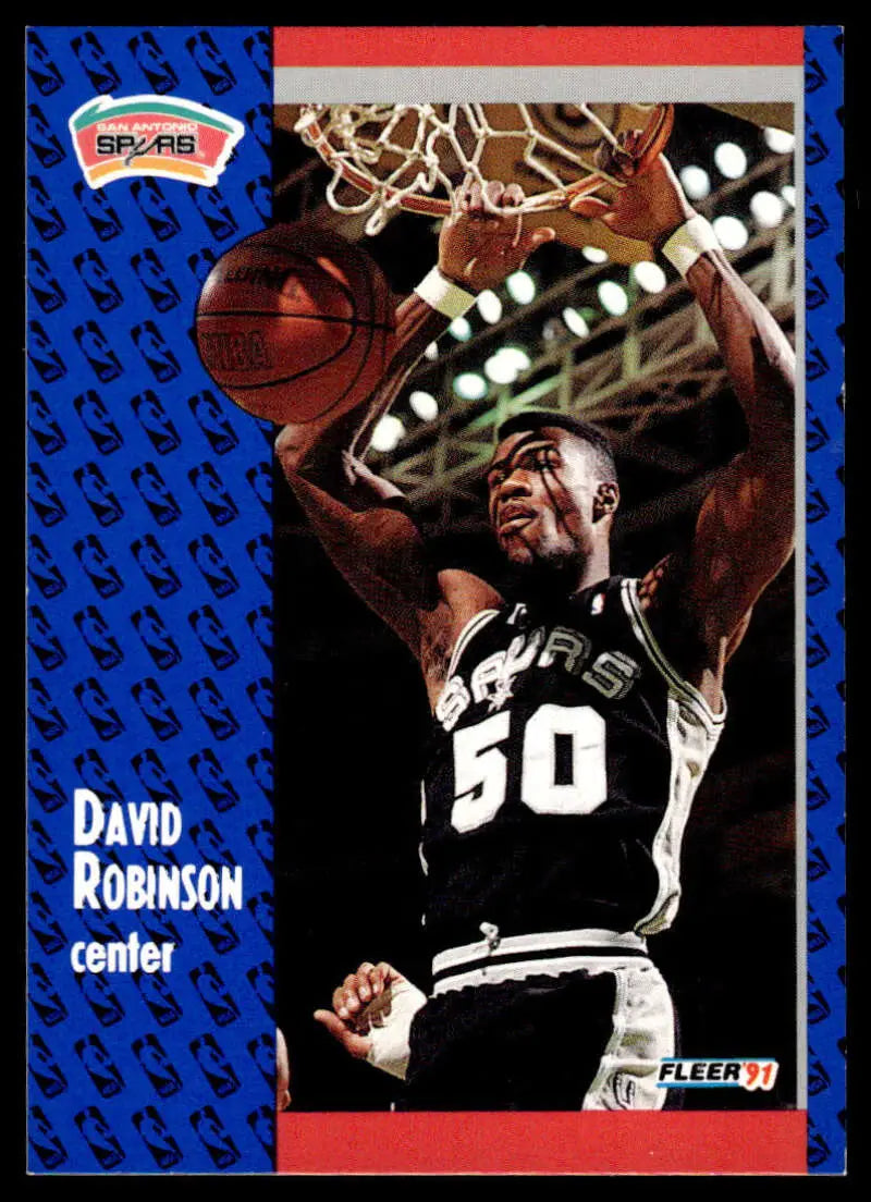 Basketball trading card of David Robinson dunking for the San Antonio Spurs