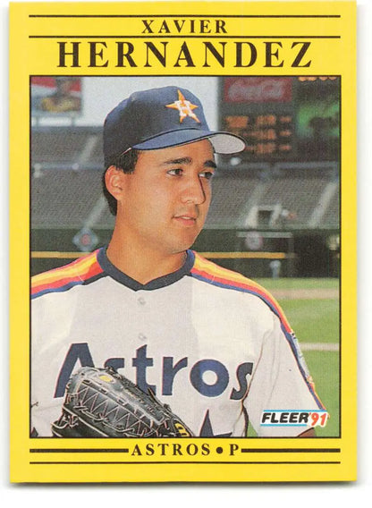 1991 Fleer #509 Xavier Hernandez NM-MT Houston Astros Baseball Card in home uniform