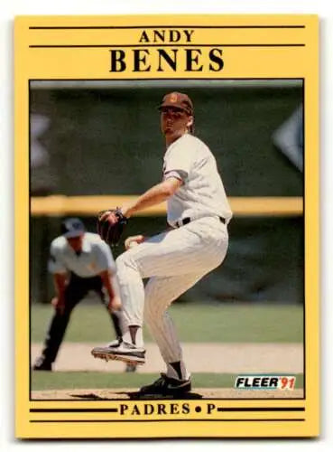 Andy Benes San Diego Padres baseball card 1991 Fleer #524 original gloss condition