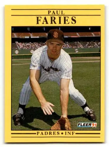 Paul Faries San Diego Padres baseball card 1991 Fleer #528 original gloss NM