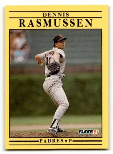 Dennis Rasmussen San Diego Padres baseball card with original gloss from 1991 Fleer #539