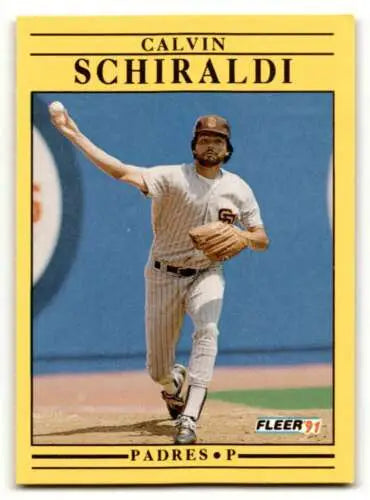 Calvin Schiraldi San Diego Padres baseball card featuring original gloss and excellent condition