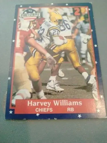 Harvey Williams trading card from 1991 Fleer Stars and Stripes Kansas City Chiefs #138