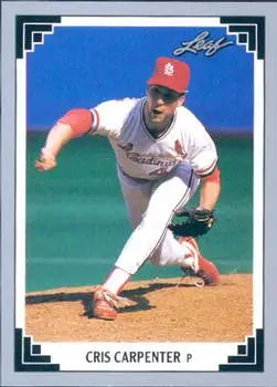 Cris Carpenter delivering pitch on 1991 Leaf #507 St. Louis Cardinals Baseball Card