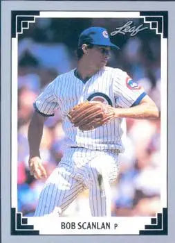 Bob Scanlan Chicago Cubs rookie baseball card featuring pitcher in pinstripes