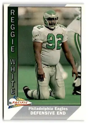 1991 Pacific #395 Reggie White trading card featuring the legendary football player