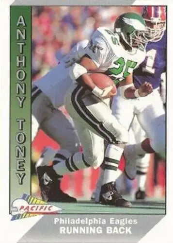 1991 Pacific #398 Anthony Toney NM-MT original gloss football card Eagles Simply Sandoval