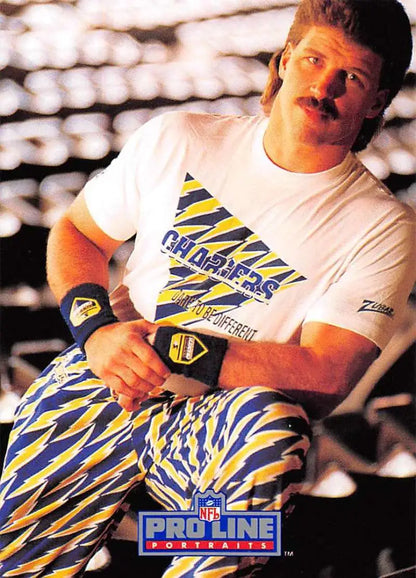 Person in Zubaz-style pants and matching shirt representing Billy Ray Smith, San Diego Chargers