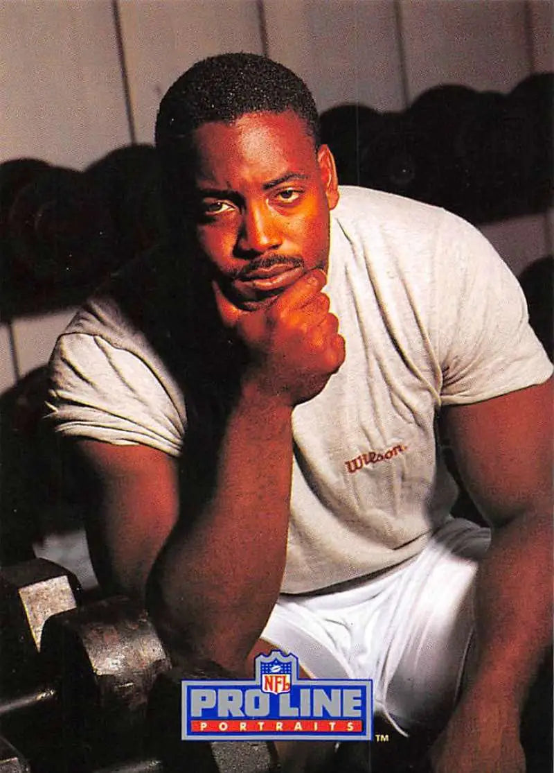 Lee Williams poses in a white t-shirt for the San Diego Chargers football card