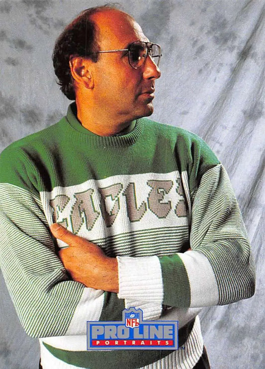 Person in a green Eagles NFL sweater with sunglasses, promoting Rich Kotite Pro Line Portraits