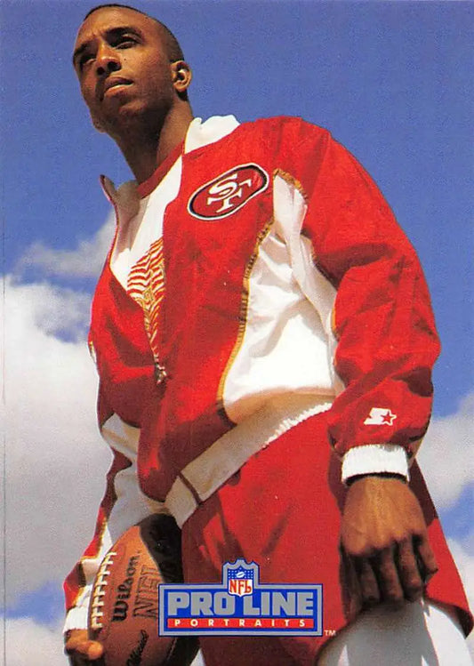 San Francisco 49ers Starter jacket in red and white with team logo, Mike Sherrard design