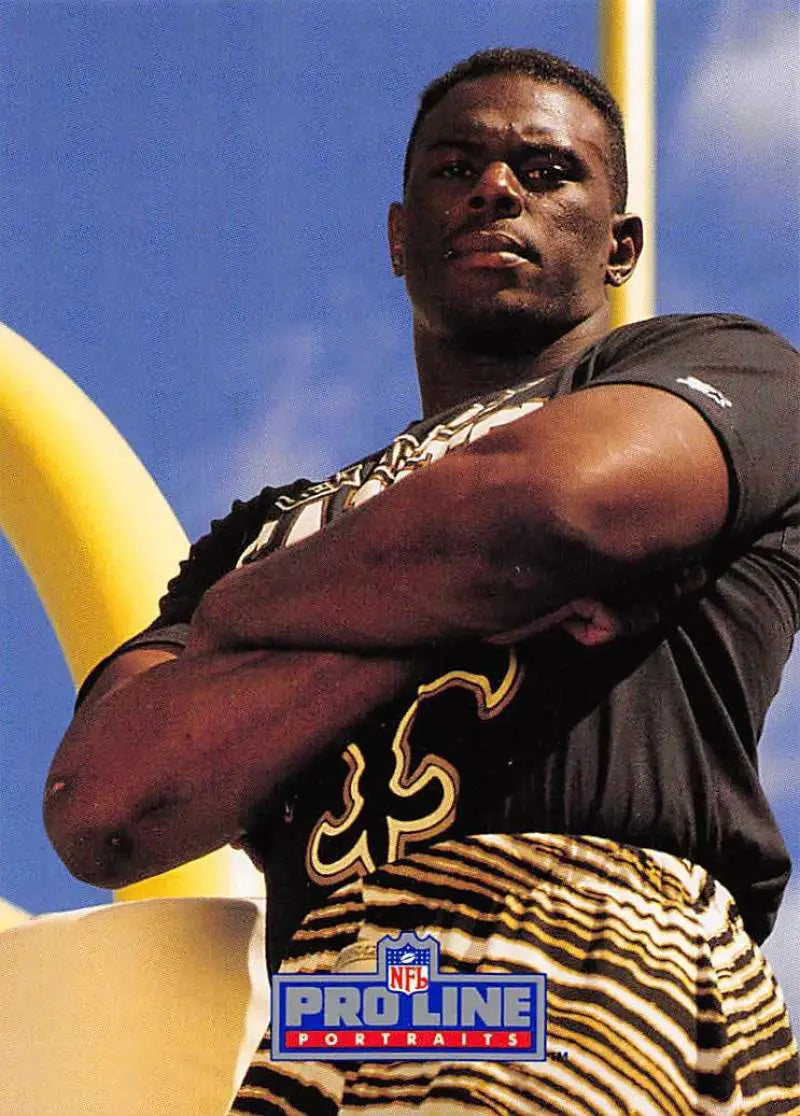 Pat Swilling in dark jersey with gold wings from Pro Line Portraits card