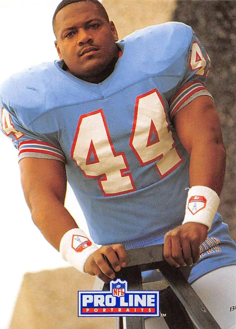 NFL player in Houston Oilers jersey #44 with wrist bands from Pro Line Portraits Lorenzo White