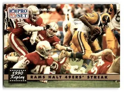 1991 Pro Set #332 Rams Halt 49ers Streak football trading card for collectors