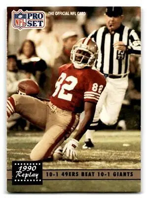 1991 Pro Set #333 football card showcasing 49ers beat 10-1 Giants highlight