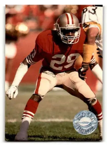 Football player in stance from 1991 Pro Set Platinum Don Griffin San Francisco 49ers