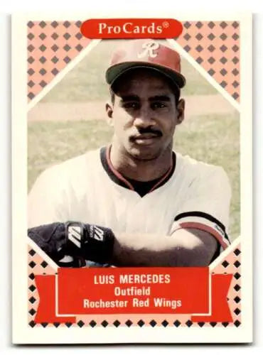 Luis Mercedes Rochester Red Wings baseball card from 1991 ProCards Tomorrow’s Heroes series