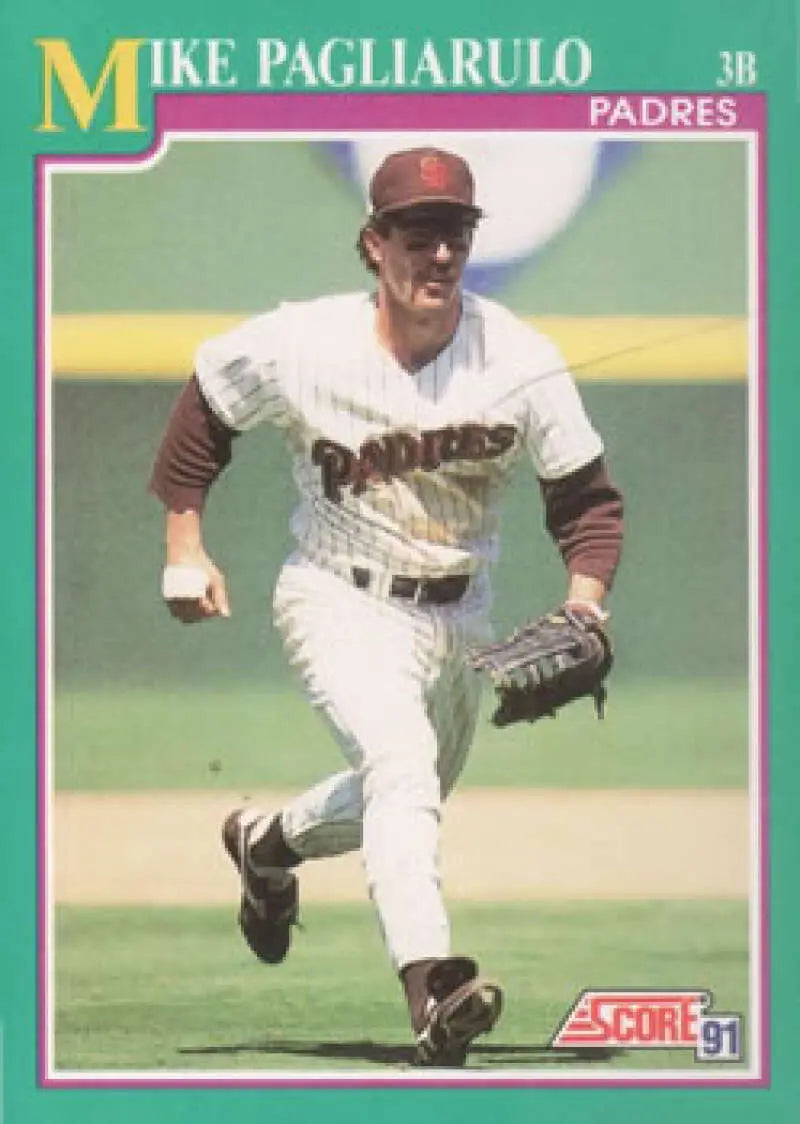 1991 Score Mike Pagliarulo Baseball Card in San Diego Padres home uniform