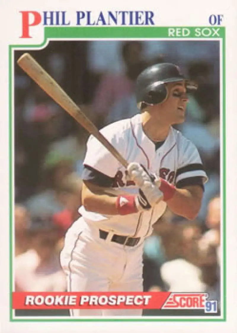 1991 Score Phil Plantier rookie card in batting stance for Boston Red Sox fans