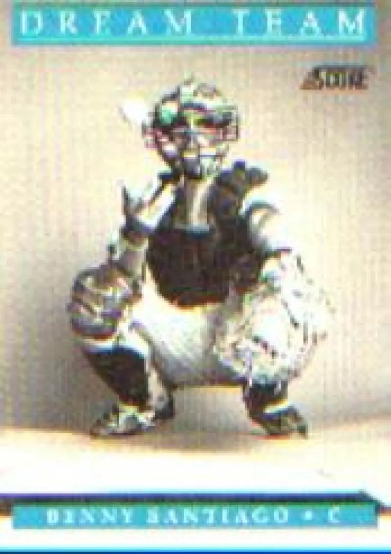 Catcher in white gear crouching, showcasing Benito Santiago San Diego Padres Baseball Card