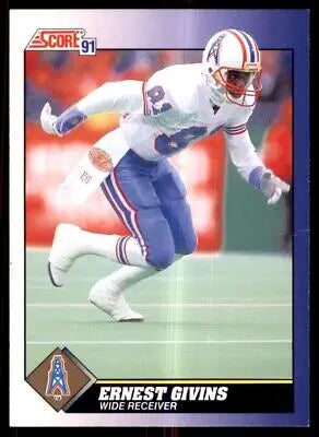 Ernest Givins Houston Oilers football card 1991 Score #81 displayed centrally