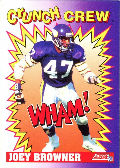 1991 Score Joey Browner Crunch Crew Insert Minnesota Vikings Football Card #648