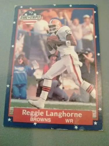 1991 Stars ’n Stripes Reggie Langhorne #11 football card featuring Reggie Langhorne