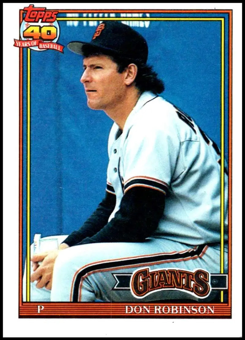 1991 Topps #104 Don Robinson NM-MT San Francisco Giants Baseball Card in white uniform