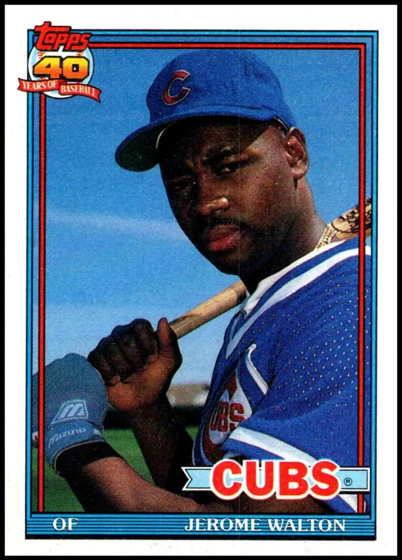 1991 Topps Jerome Walton Chicago Cubs Baseball Card for collectors and fans