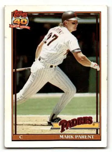 Mark Parent San Diego Padres baseball card with original gloss from 1991 Topps