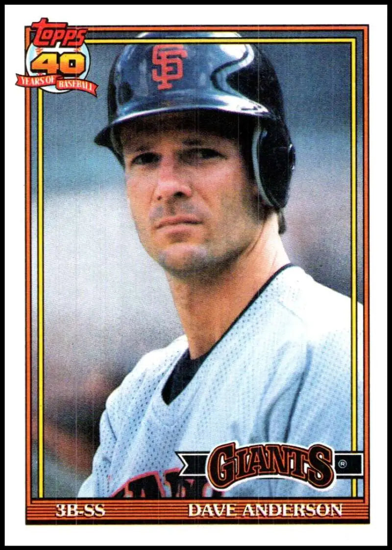 1991 Topps #572 Dave Anderson San Francisco Giants player in home uniform and batting helmet