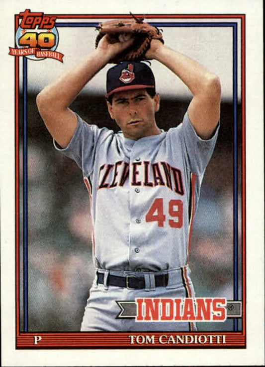 Tom Candiotti Cleveland Indians Baseball Card from 1991 Topps 40th Anniversary set