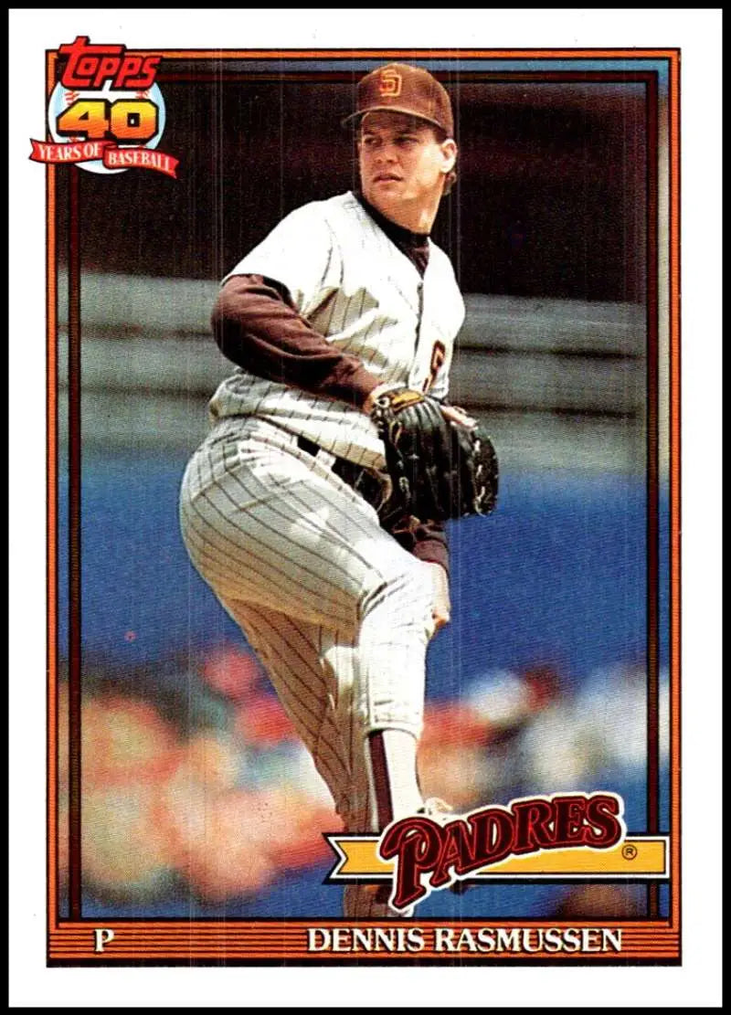 1991 Topps #774 Dennis Rasmussen mid-delivery San Diego Padres baseball card