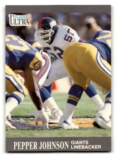 1991 Ultra #221 Pepper Johnson New York Giants football card with original gloss