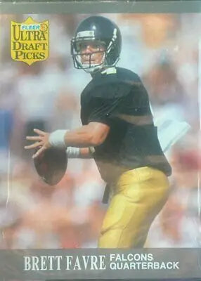 Brett Favre 1991 Ultra #283 trading card featuring Atlanta Falcons Hall of Famer