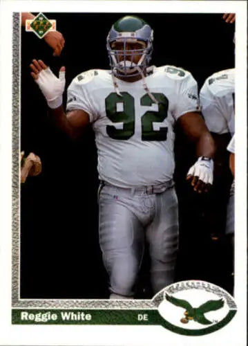 1991 Upper Deck #148 Reggie White NM-MT Eagles football card with original gloss