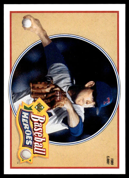 Nolan Ryan making a catch on 1991 Upper Deck #15 Texas Rangers Baseball Card