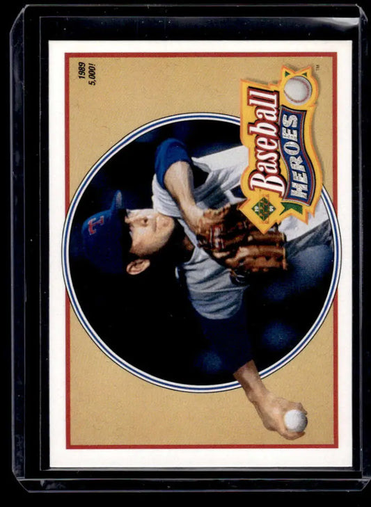 Nolan Ryan Texas Rangers baseball card showing player making an amazing leaping catch