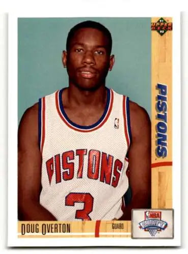 Doug Overton Detroit Pistons basketball card with original gloss from 1991 Upper Deck