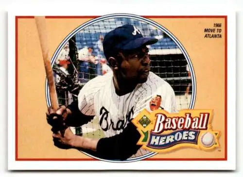 Hank Aaron baseball card 1991 Upper Deck #21 with original gloss in NrMt-Mt condition