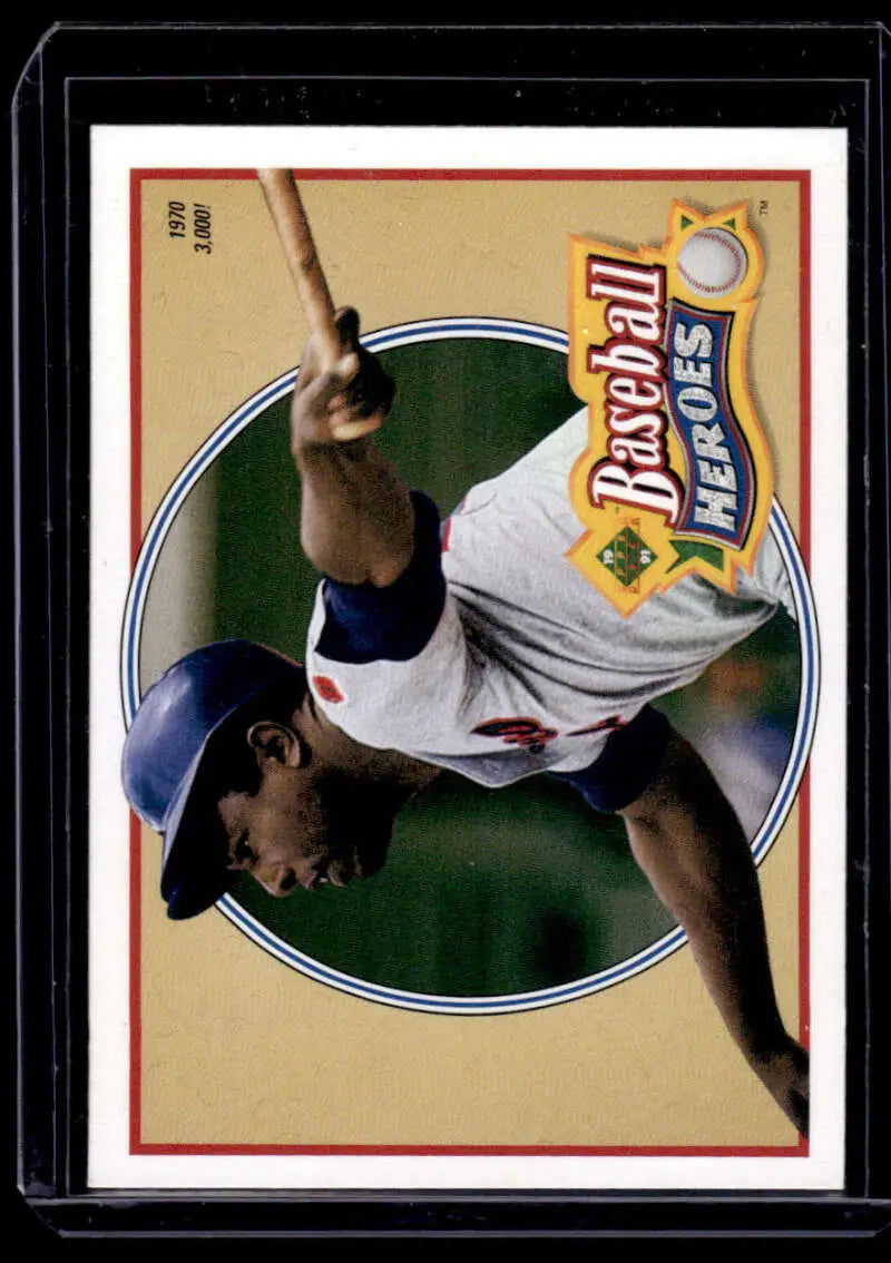 1991 Upper Deck Hank Aaron card featuring player in white uniform swinging bat