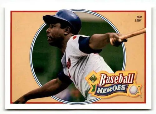 Hank Aaron Baseball Heroes trading card with original gloss from 1991 Upper Deck