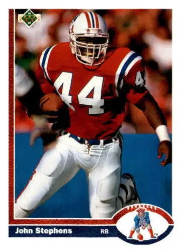 1991 Upper Deck #266 John Stephens football card with original gloss, near mint condition