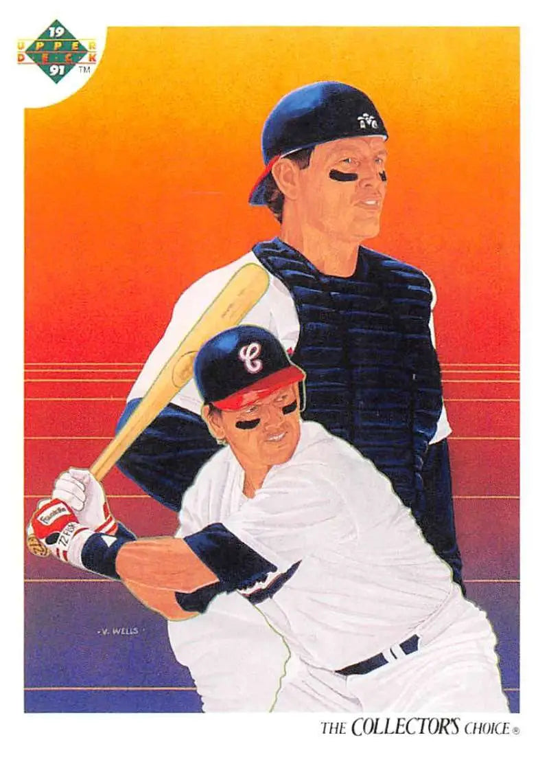 Baseball trading card artwork featuring Carlton Fisk in batting stance for Chicago White Sox