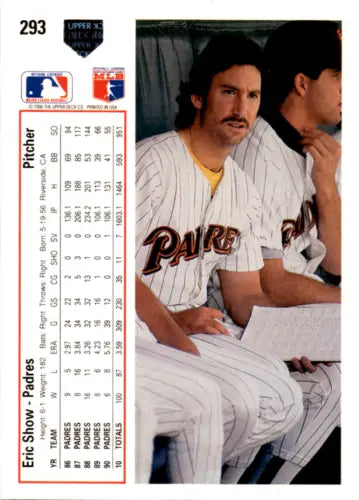 1991 Upper Deck #293 Eric Show baseball card with original gloss from Padres collection